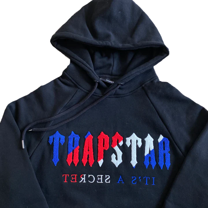 TRAPSTAR CHENILLE DECODED HOODED TRACKSUIT - (BLACK REVOLUTION EDITION)