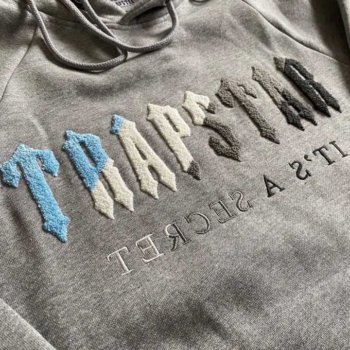 TRAPSTAR CHENILLE DECODED HOODED TRACKSUIT - GREY ICE FLAVOURS EDITION