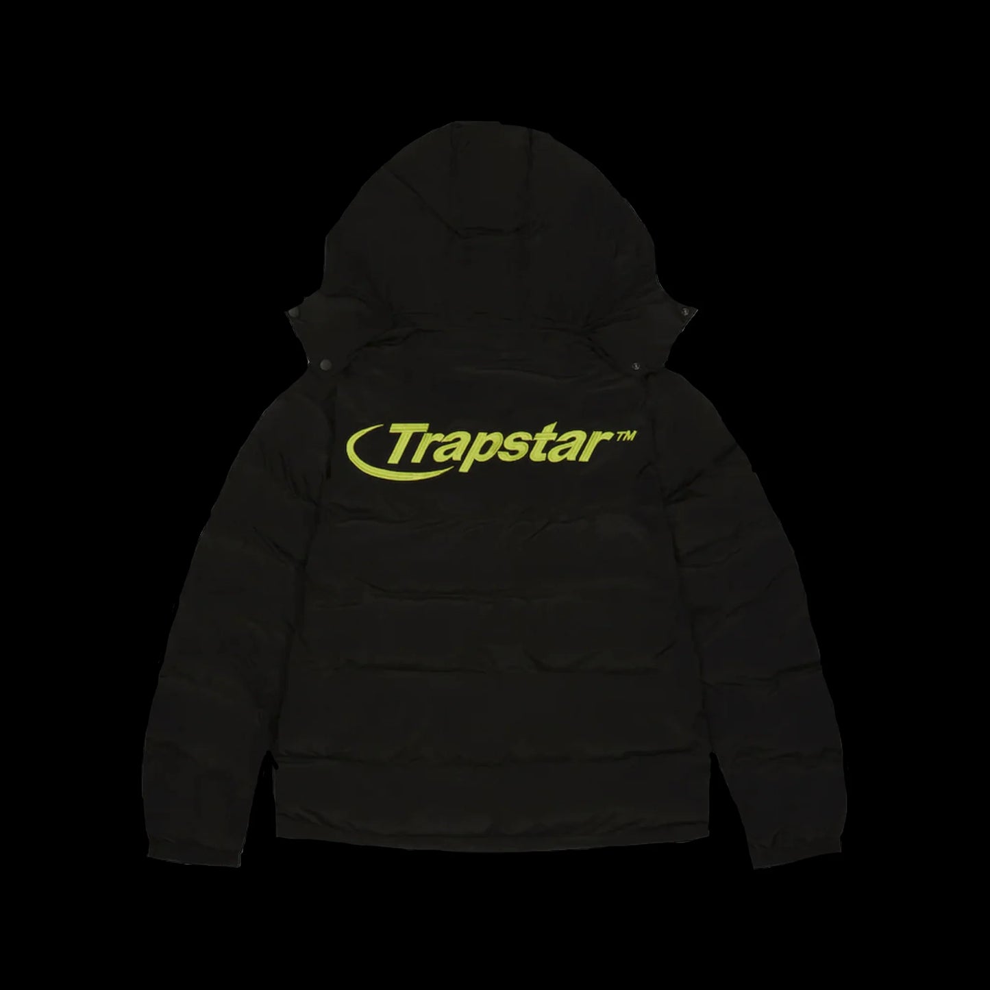 TRAPSTAR HYPERDRIVE DETACHABLE HOODED PUFFER JACKET - (BLACK / LIME GREEN)