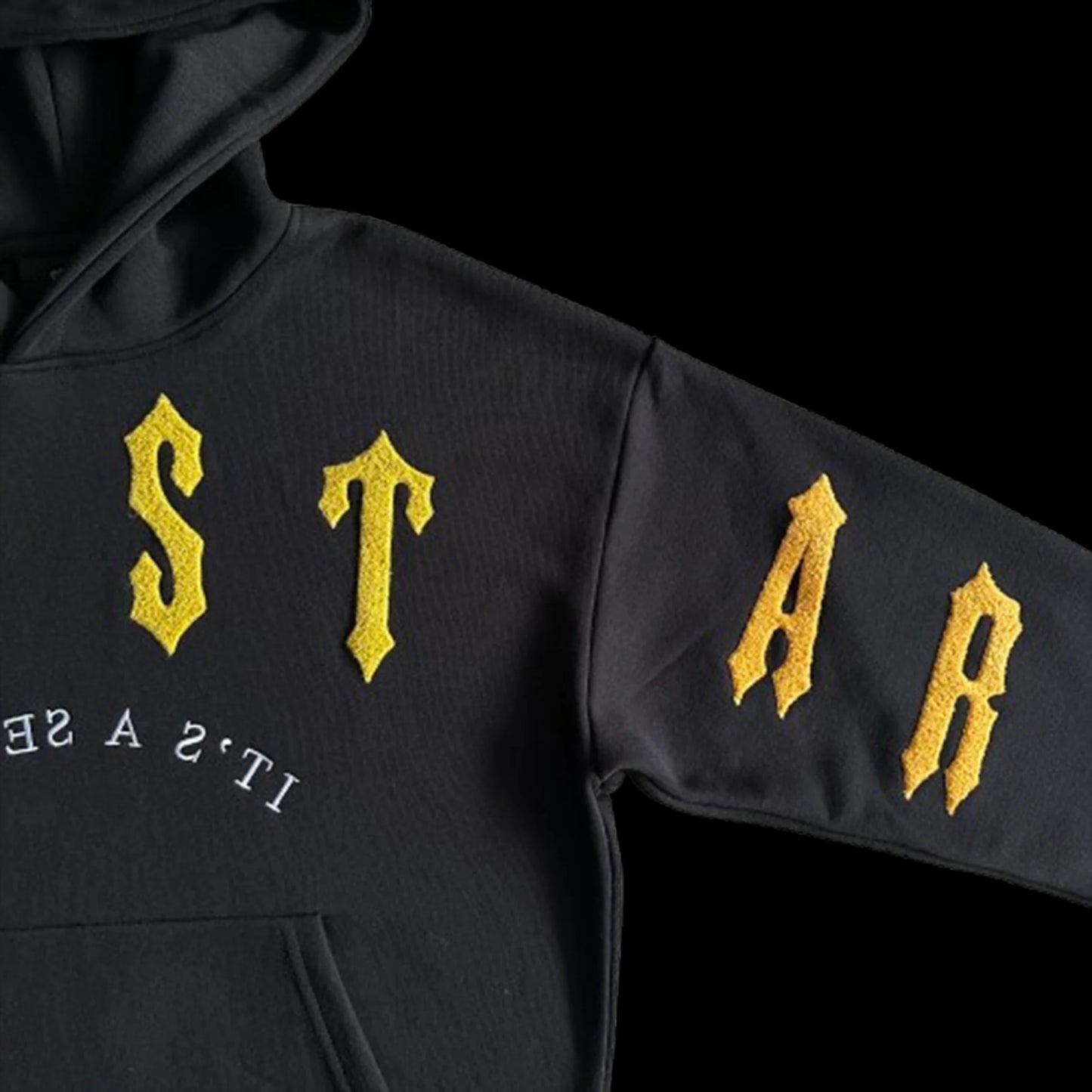 TRAPSTAR IRONGATE ARCH CHENILLE 2.0 TRACKSUIT - (BLACK/YELLOW)