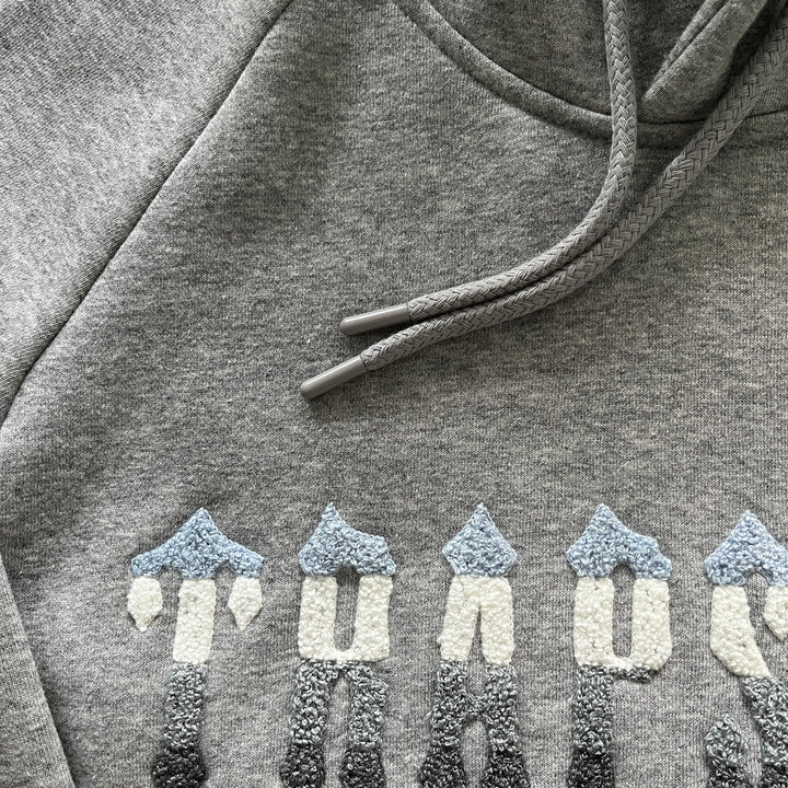 TRAPSTAR CHENILLE DECODED 2.0 HOODED TRACKSUIT - (GREY/ICE BLUE)