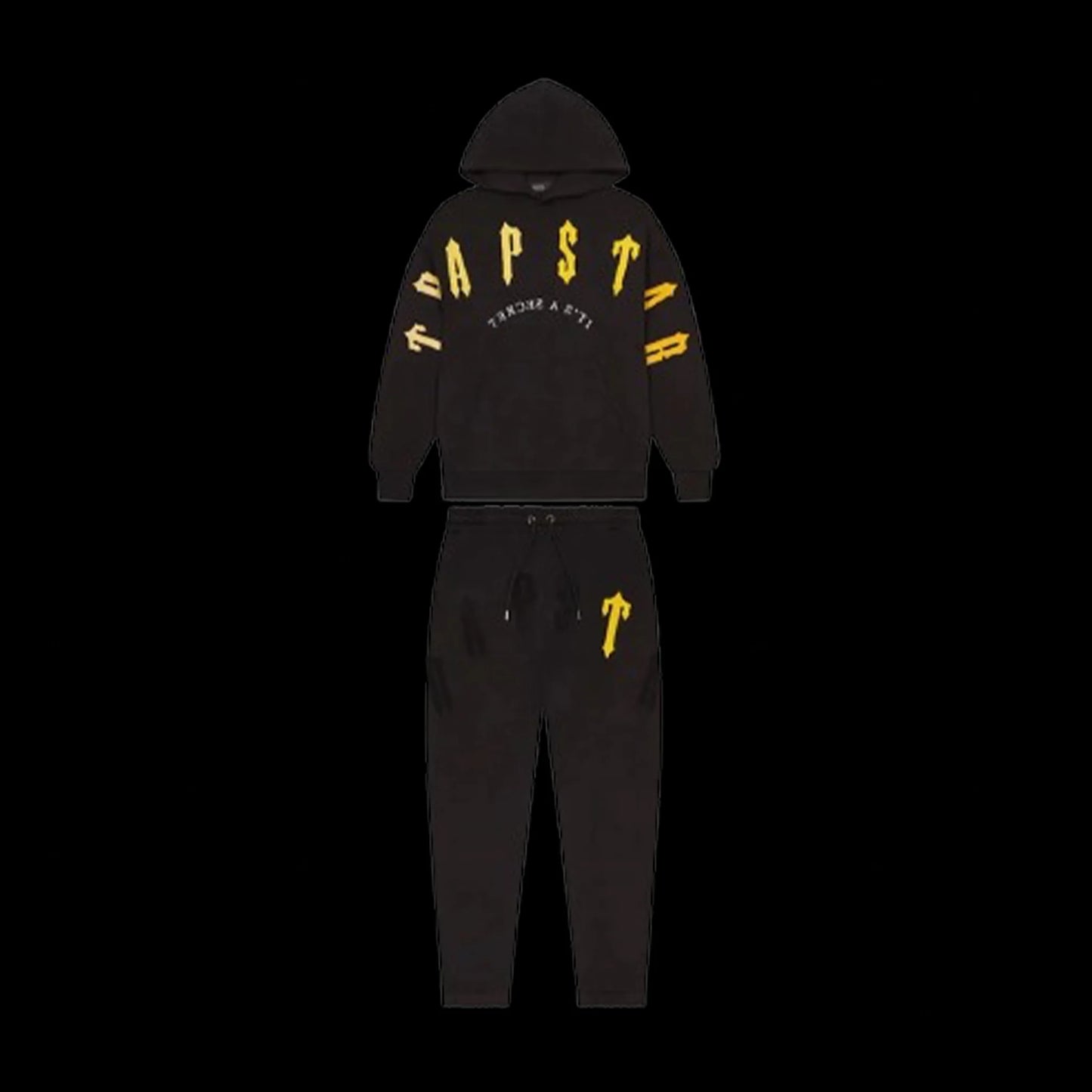 TRAPSTAR IRONGATE ARCH CHENILLE 2.0 TRACKSUIT - (BLACK/YELLOW)