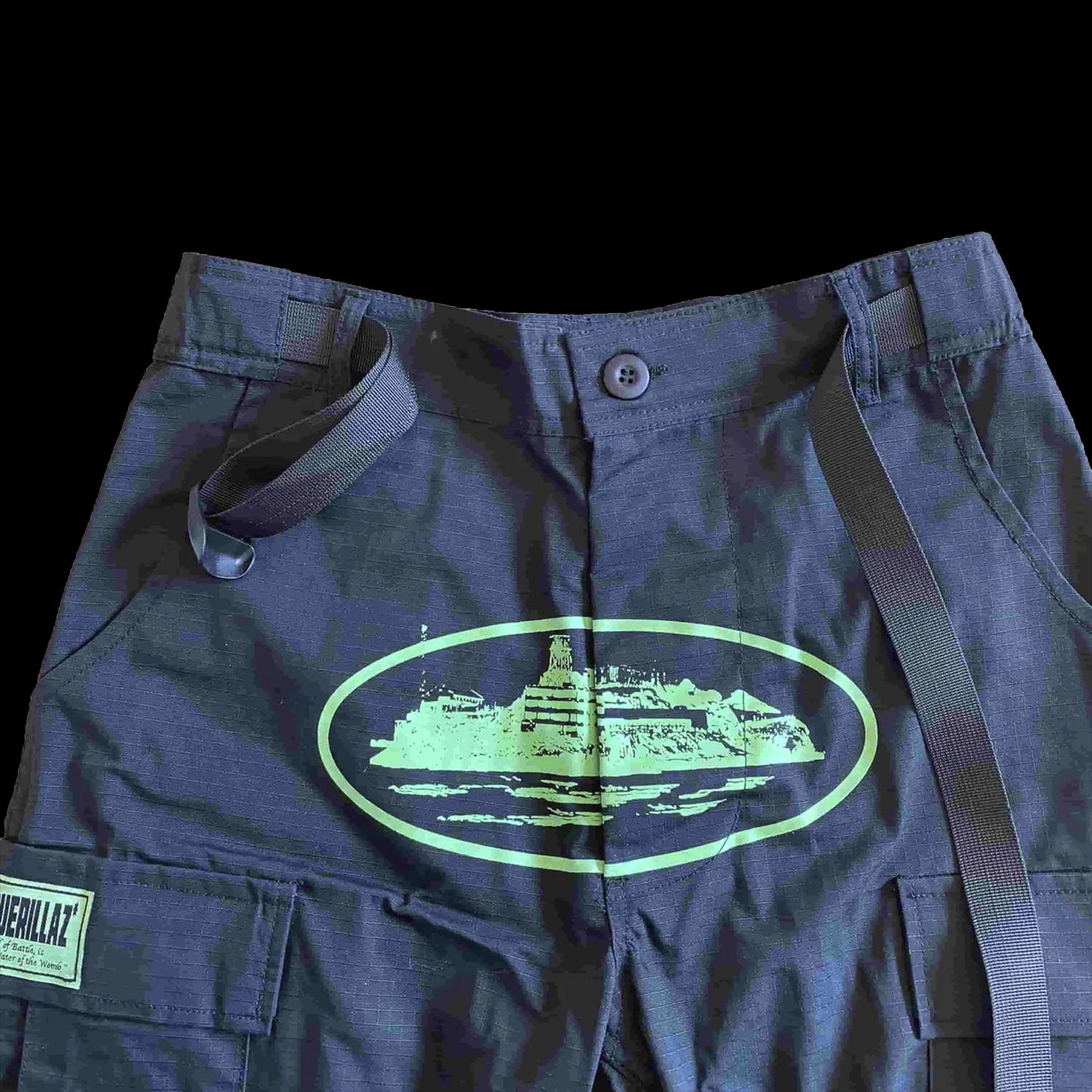 CORTEIZ GUERILLAZ CARGOS-(BLACK/GREEN)