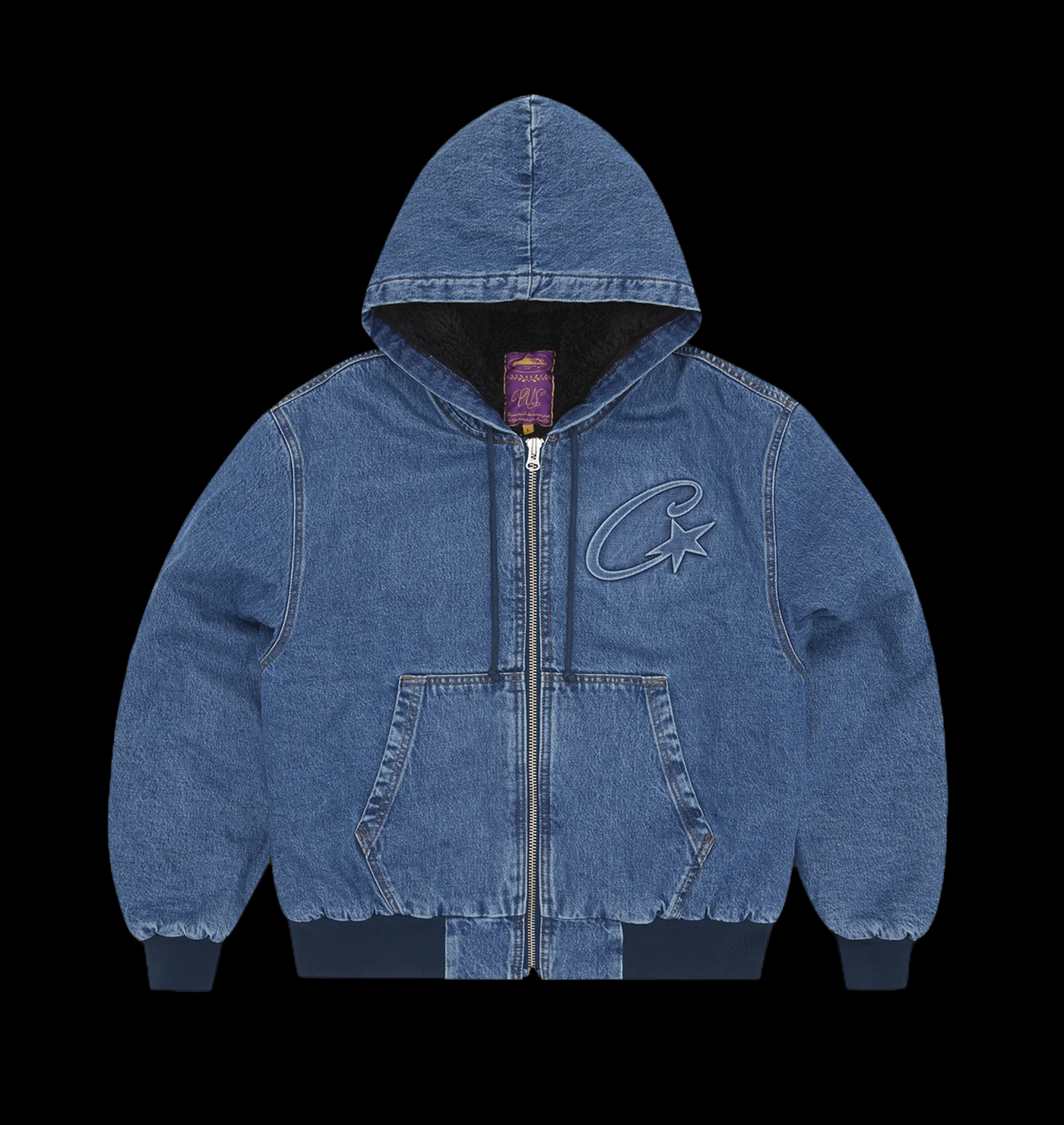 CORTEIZ EMBOSSED C-STAR DENIM JACKET (BLUE)