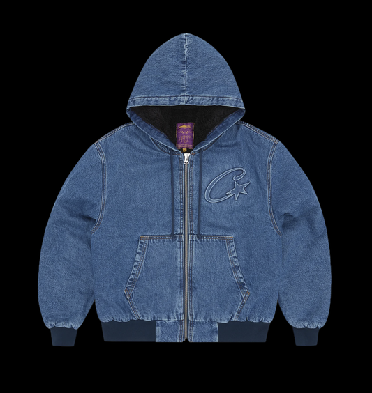 CORTEIZ EMBOSSED C-STAR DENIM JACKET (BLUE)