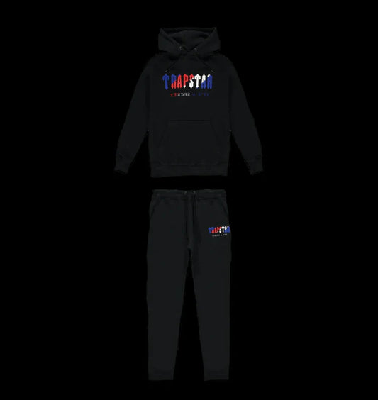 TRAPSTAR CHENILLE DECODED HOODED TRACKSUIT - (BLACK REVOLUTION EDITION)