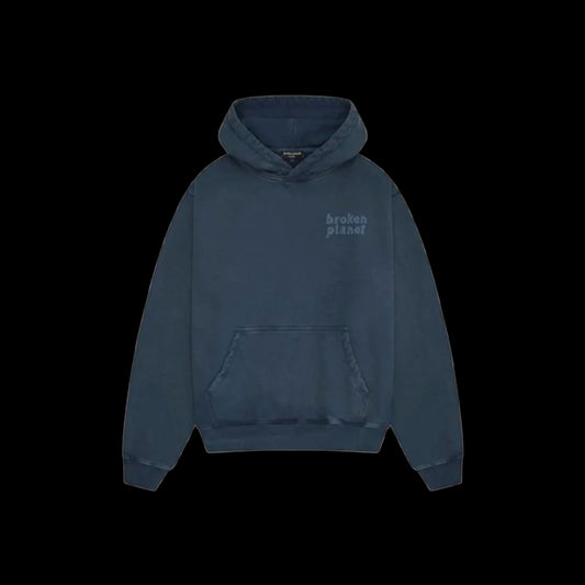 BROKEN PLANET BASICS HOODIE WASHED OUTER SPACE BLUE