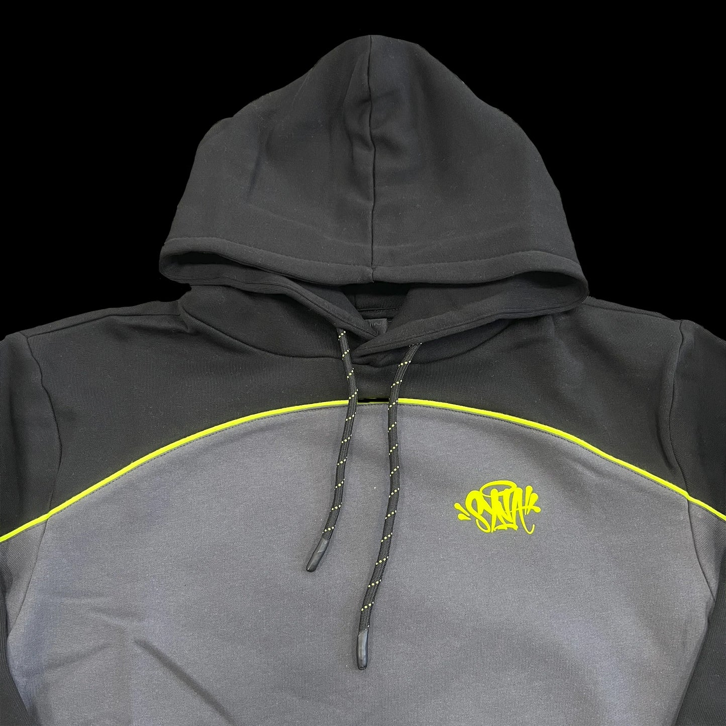 SYNA WORLD PIPE HOODIE & SHORT SET - (GREY/BLACK/YELLOW)