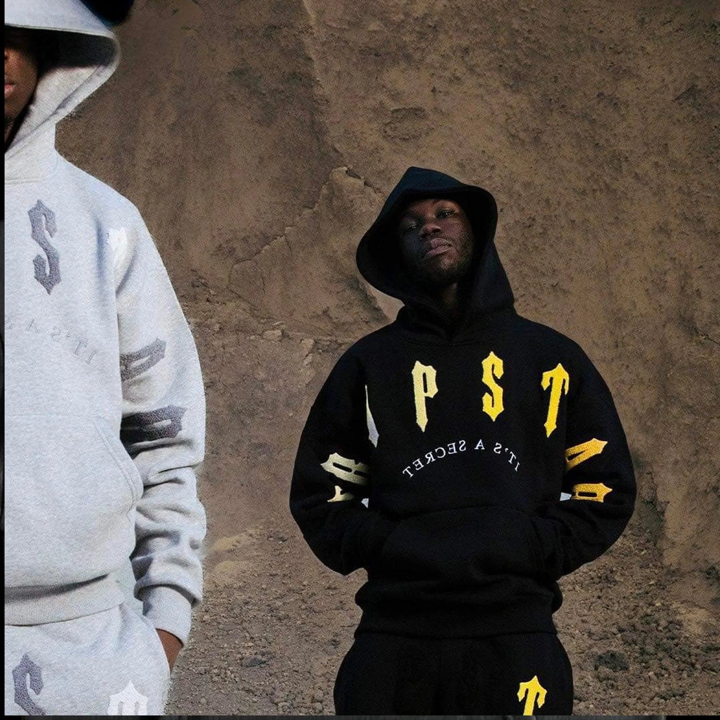 TRAPSTAR IRONGATE ARCH CHENILLE 2.0 TRACKSUIT - (BLACK/YELLOW)