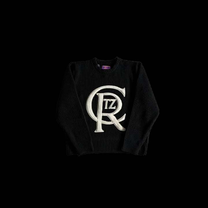 CORTEIZ CREST KNIT SWEATER (BLACK)