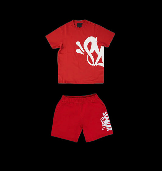 SYNA WORLD T-SHIRT & SHORTS LOGO SET - (RED)