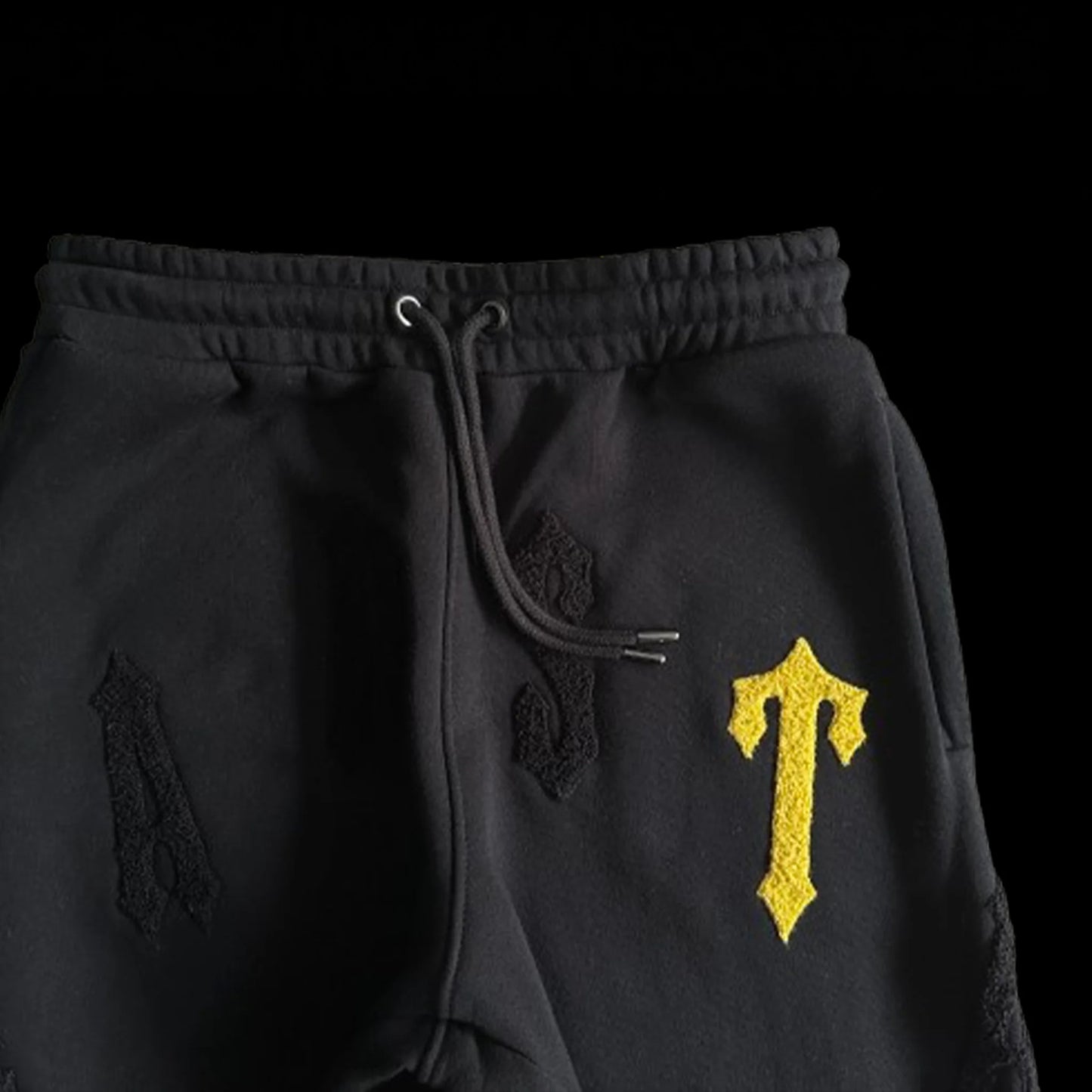 TRAPSTAR IRONGATE ARCH CHENILLE 2.0 TRACKSUIT - (BLACK/YELLOW)