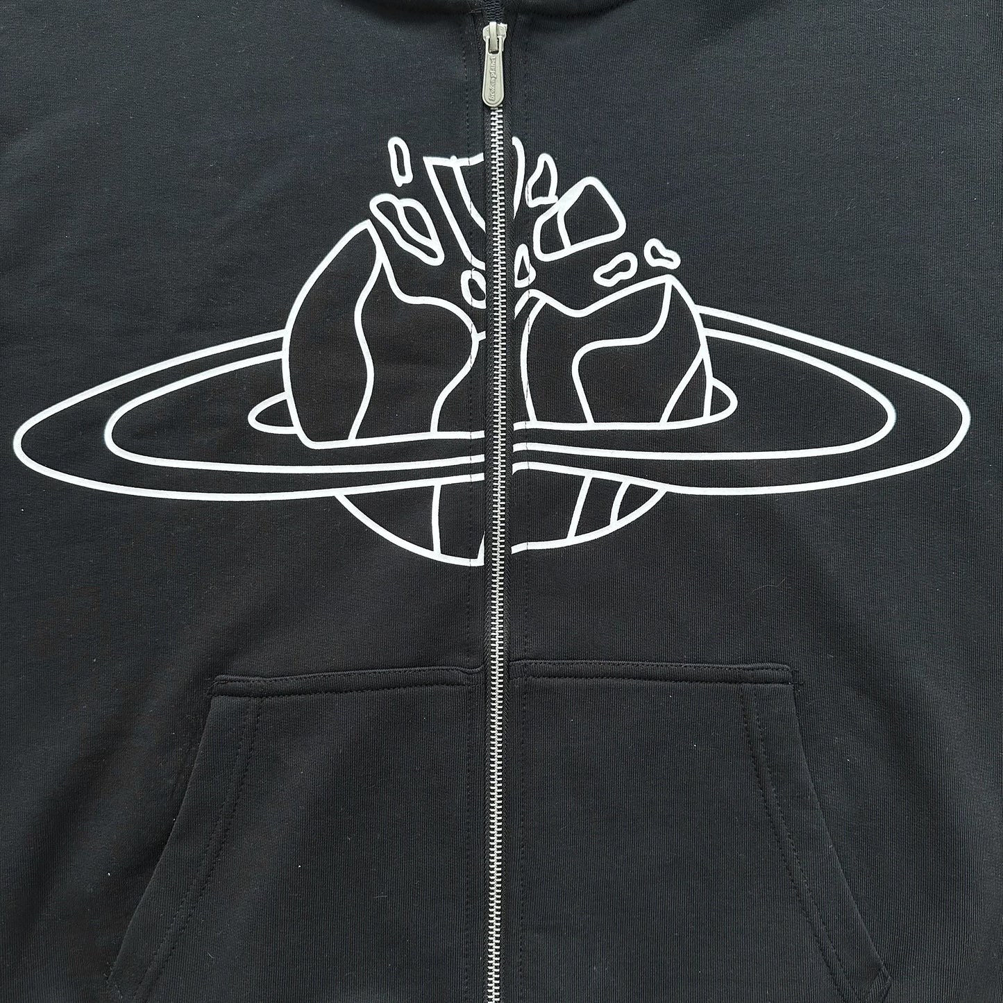 BROKEN PLANET OUTER SPACE -ZIP UP HOODIE (BLACK)