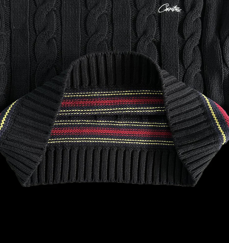 CORTEIZ WIMBELDON KNIT SWEATER - (BLACK)