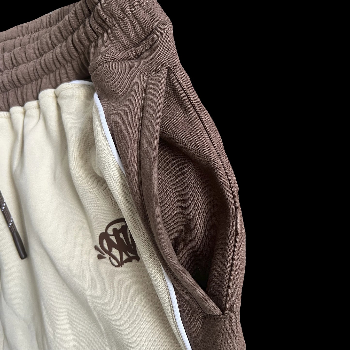 SYNA WORLD PIPE HOODIE & SHORT SET - (BEIGE/BROWN)