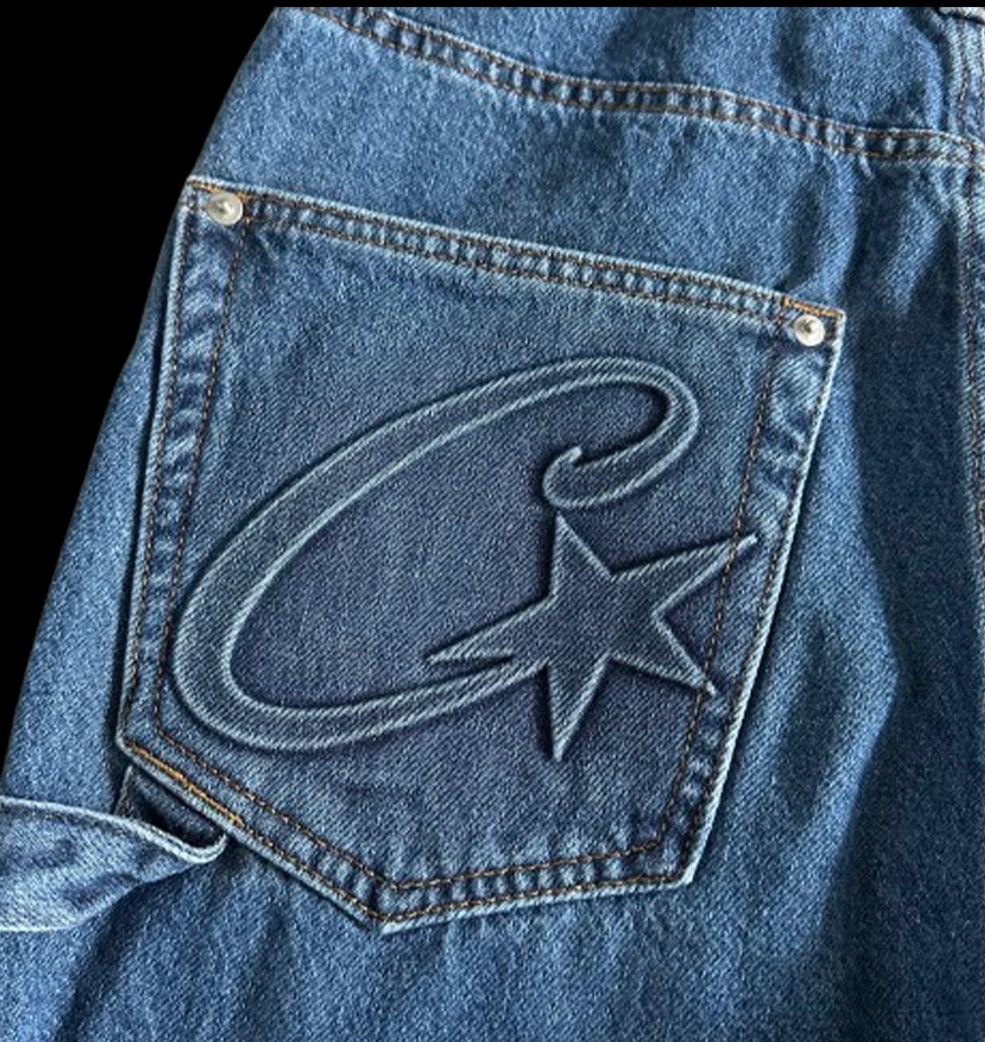 CORTEIZ EMBOSSED C-STAR DENIM WORK PANT (BLUE)