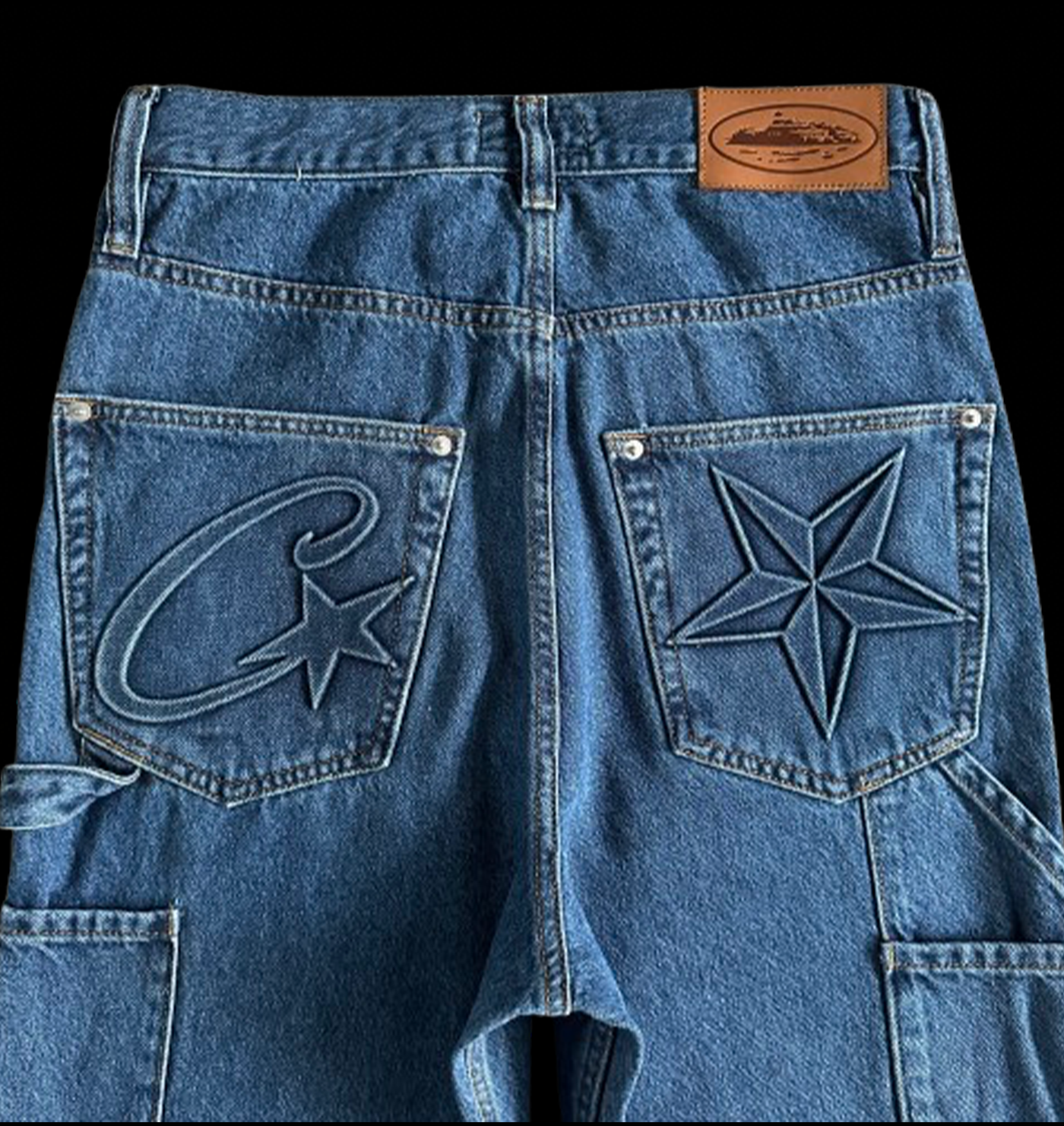 CORTEIZ EMBOSSED C-STAR DENIM WORK PANT (BLUE)