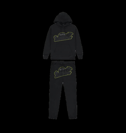 TRAPSTAR SHOOTERS HOODIE TRACKSUIT - (BLACK/LIME)