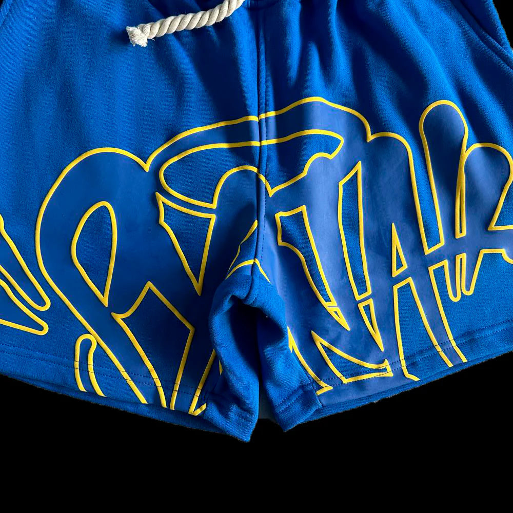 SYNA WORLD T-SHIRT & SHORTS LOGO SET - (BLUE / YELLOW)