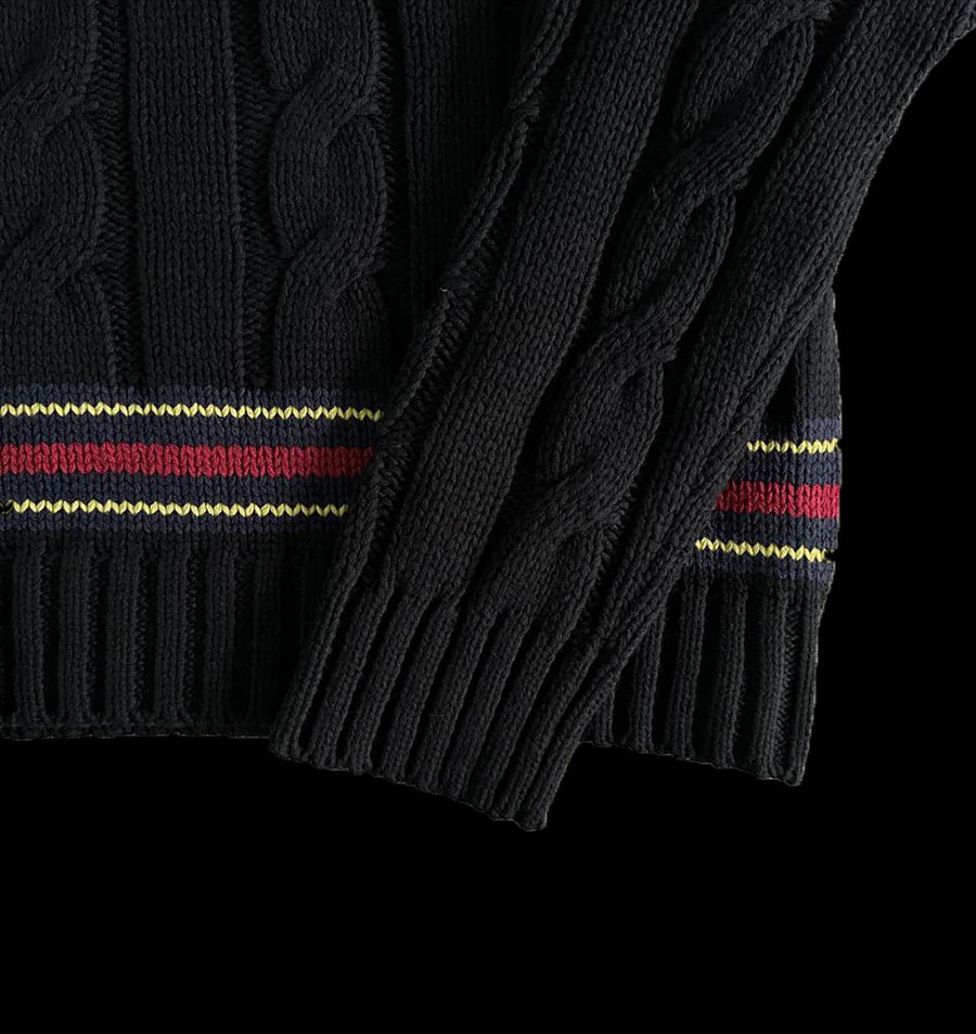 CORTEIZ WIMBELDON KNIT SWEATER - (BLACK)