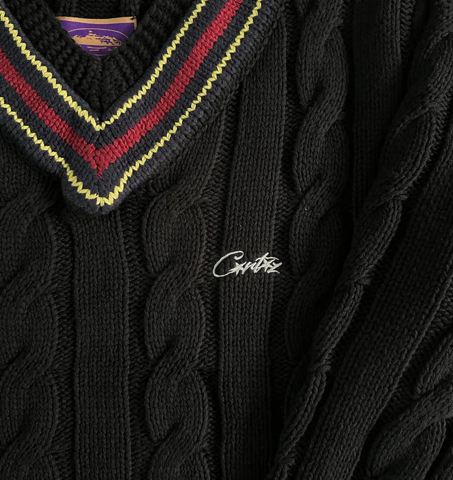 CORTEIZ WIMBELDON KNIT SWEATER - (BLACK)