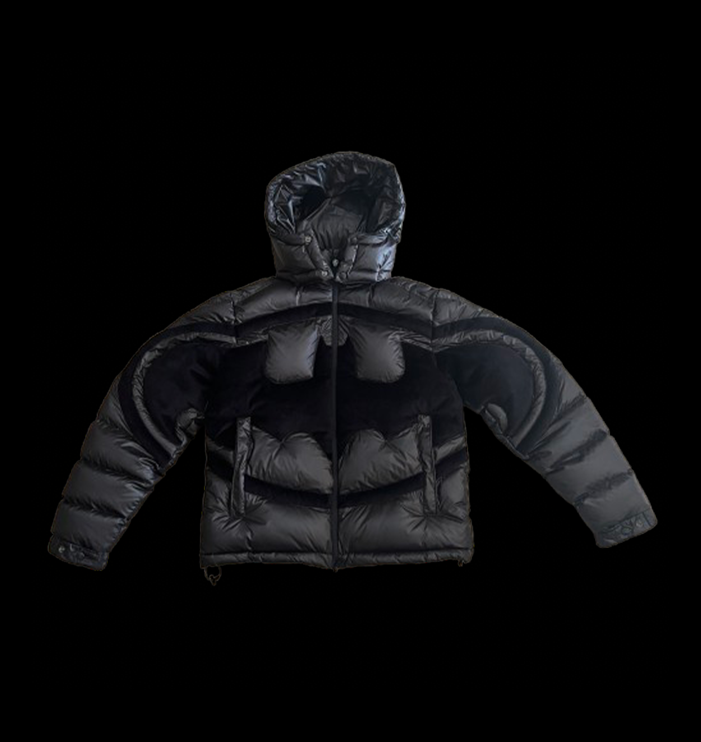 MONCLER SOLANDER BATMAN HOODED SHORT DOWN JACKET