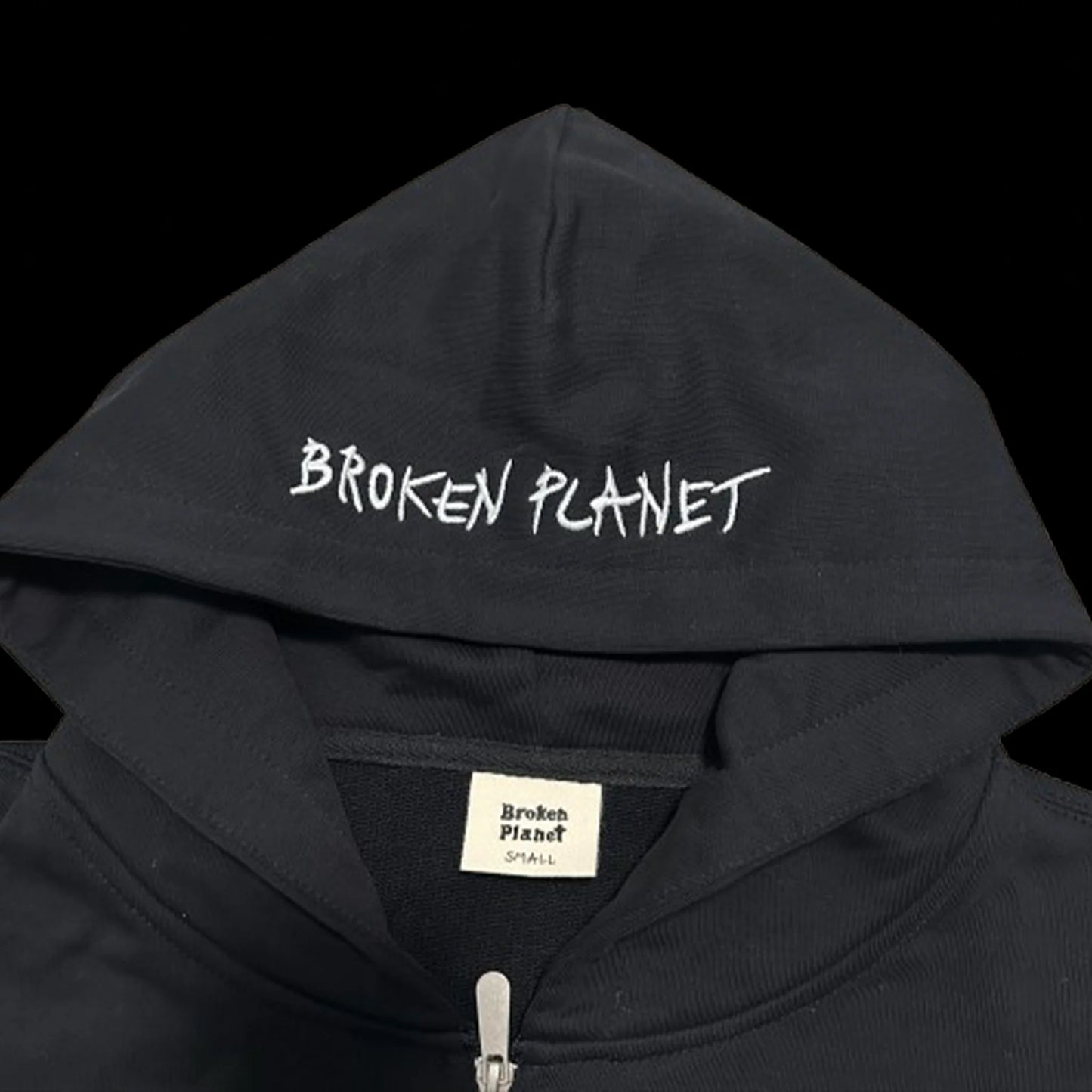 BROKEN PLANET OUTER SPACE -ZIP UP HOODIE (BLACK)