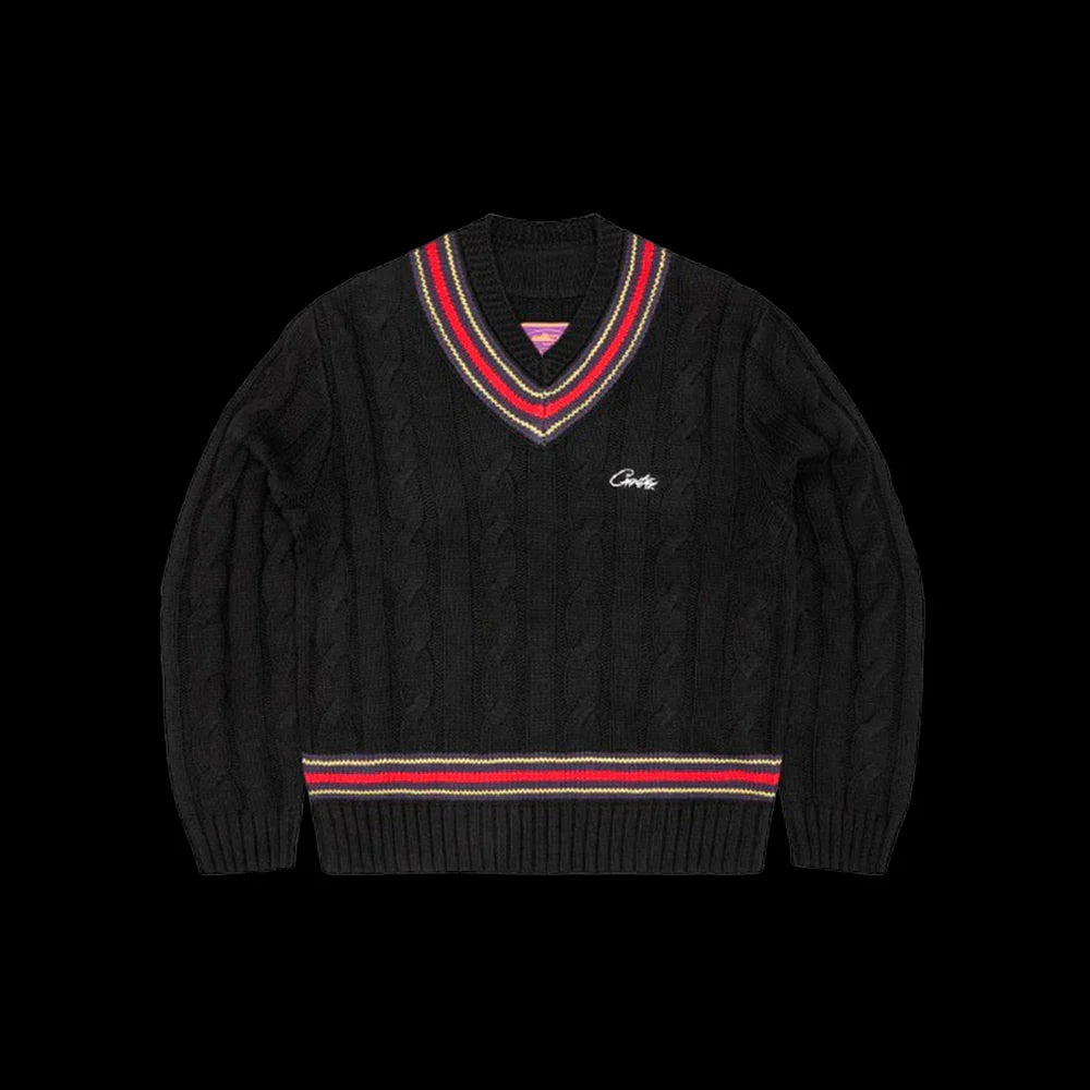 CORTEIZ WIMBELDON KNIT SWEATER - (BLACK)