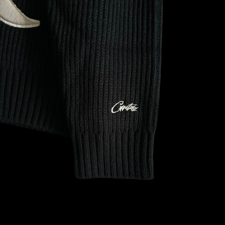 CORTEIZ CREST KNIT SWEATER (BLACK)