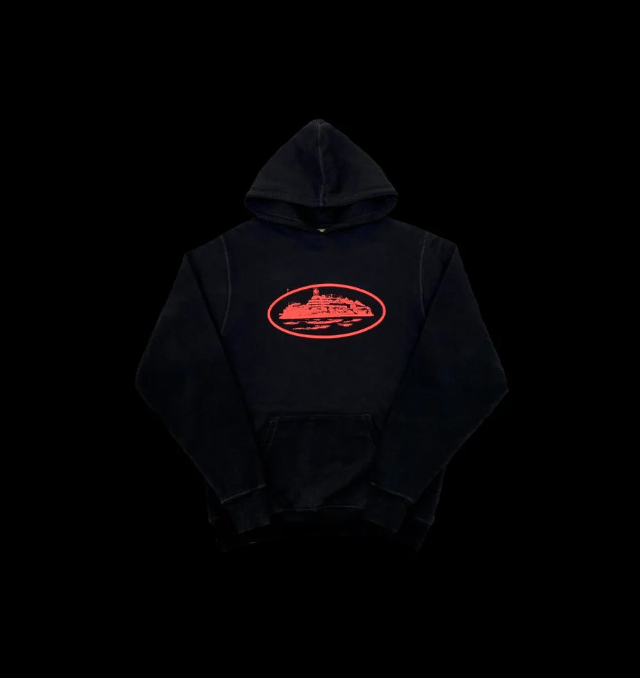 CORTEIZ ALCATRAZ HOODIE - (BLACK/RED)