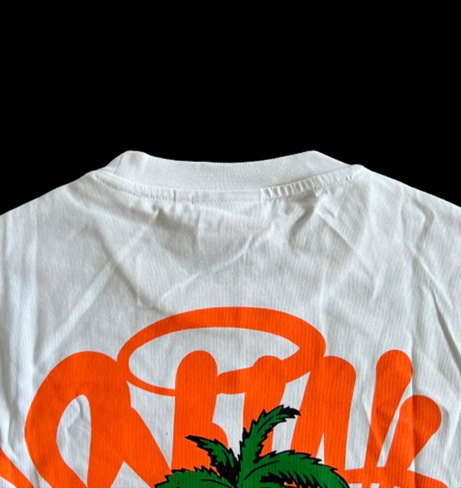 SYNAWORLD PALM TREE T-SHIRT - (WHITE/ORANGE)