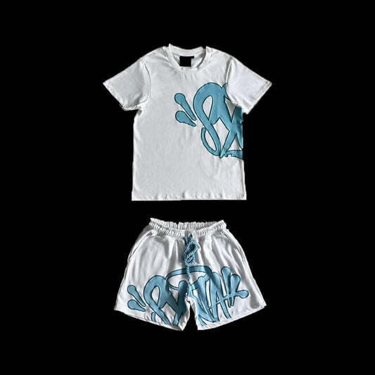 SYNA WORLD T-SHIRT & SHORTS LOGO SET - (WHITE)