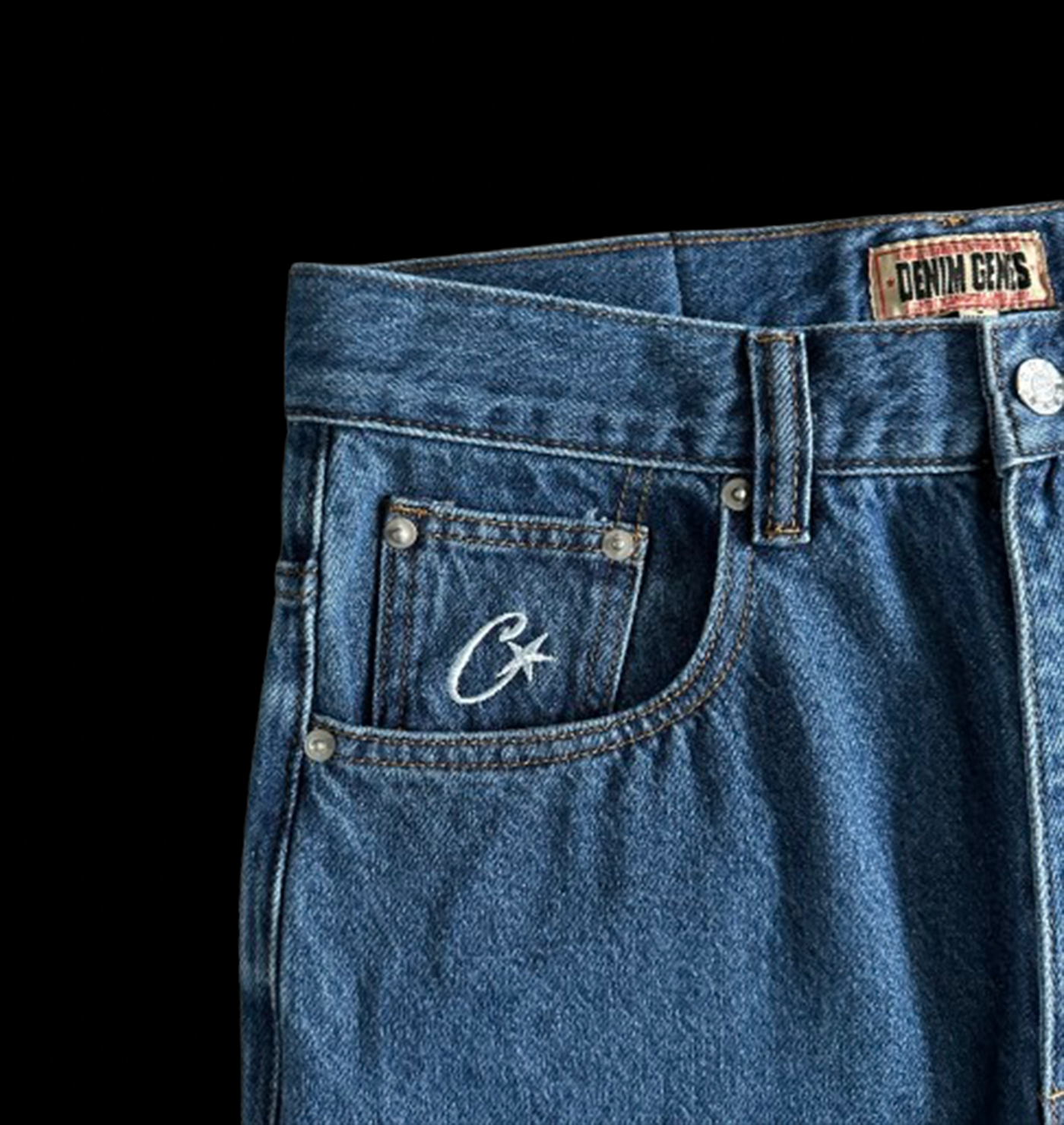 CORTEIZ EMBOSSED C-STAR DENIM WORK PANT (BLUE)