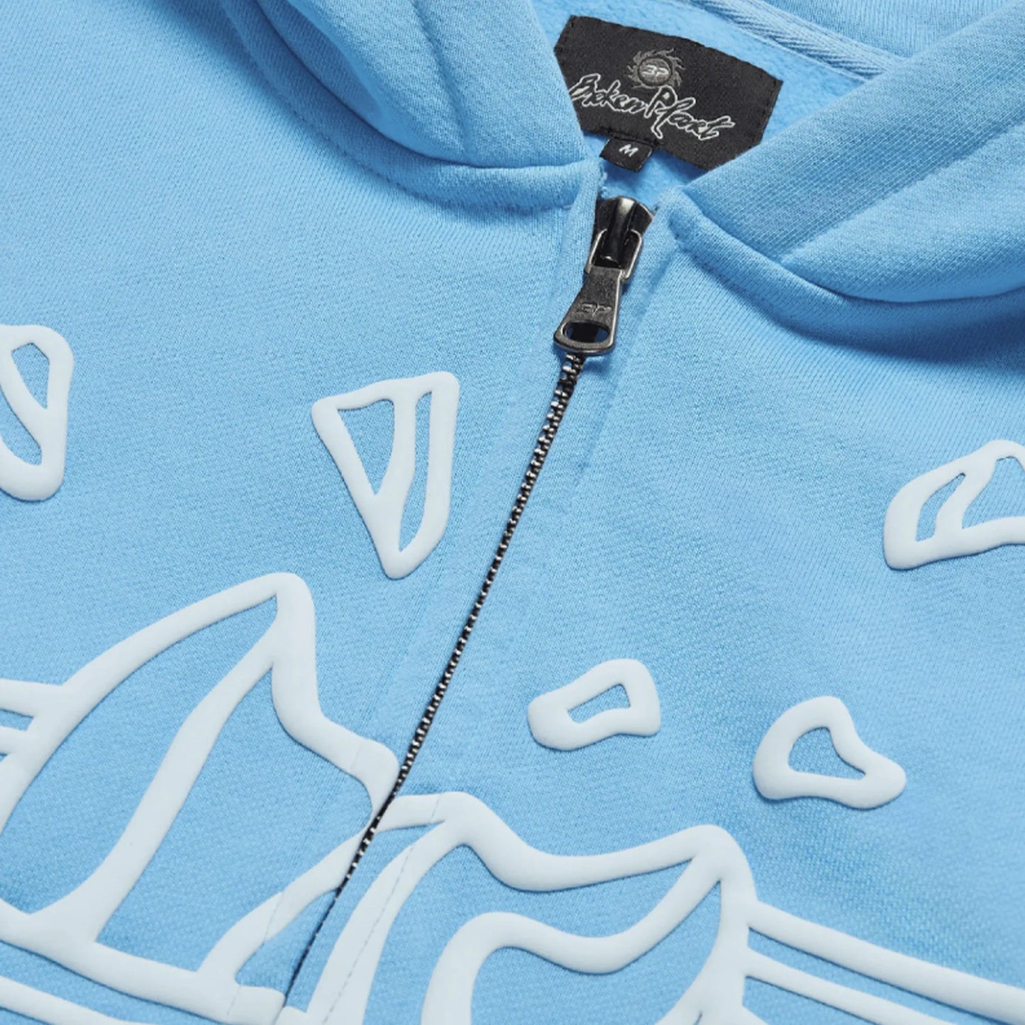 BROKEN PLANET OUTER SPACE -ZIP UP HOODIE (LIGHT BLUE)