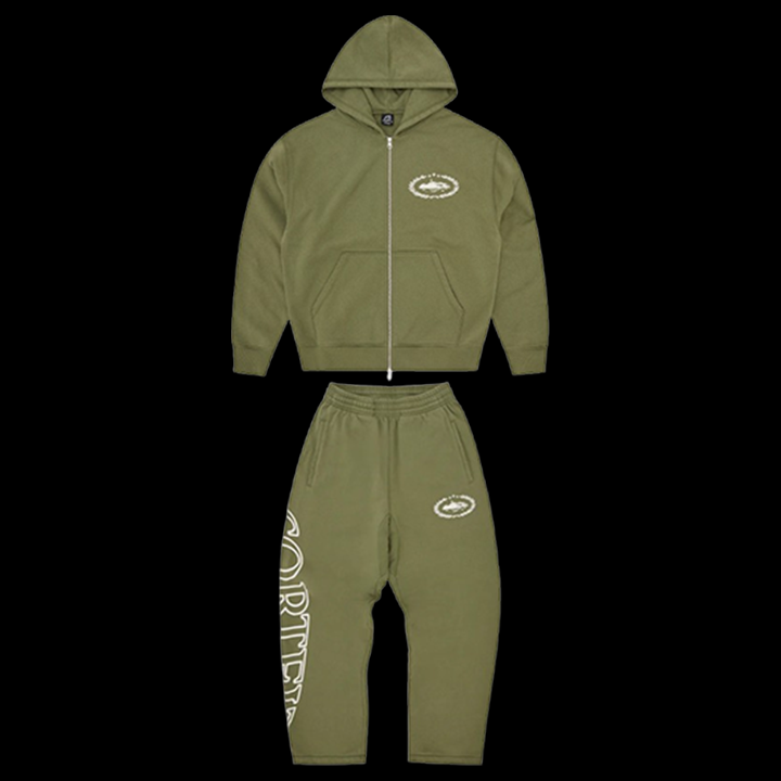 CORTEIZ SUPERIOR ROYALE ZIP TRACKSUIT - (OLIVE)