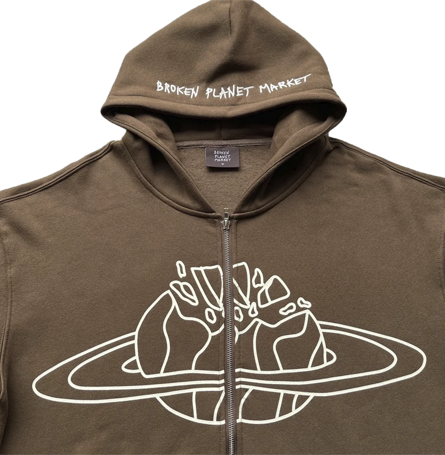 BROKEN PLANET - ZIP UP HOODIE (DARK BROWN)