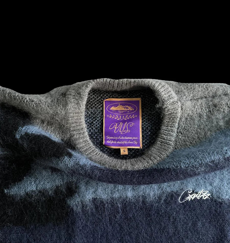 CORTEIZ MOHAIR KNIT SWEATER - (OCEAN CAMO)