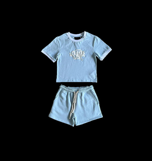 SYNAWORLD SHORT SET WOMEN - (BLUE)