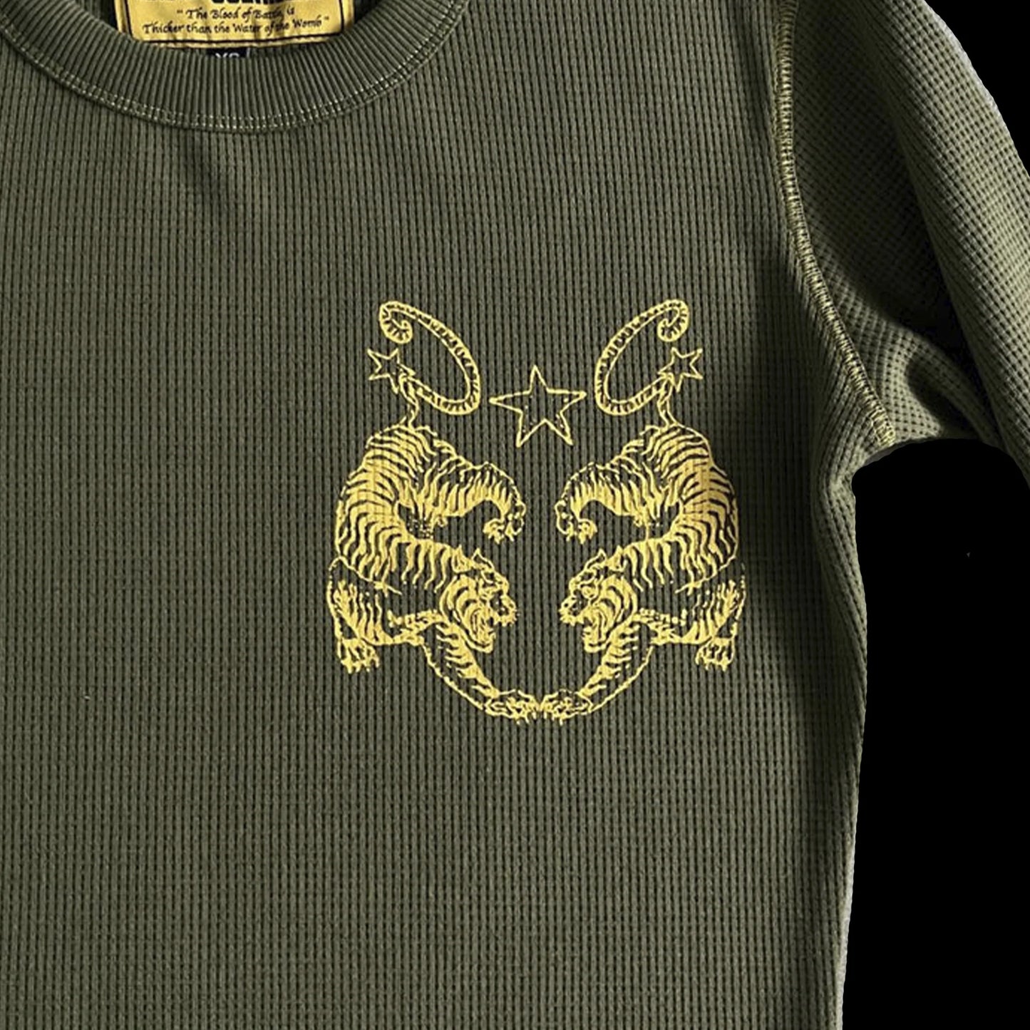 CORTEIZ TIGER CONTRAST WAFFLE LONGSLEEVE - (KHAKI)