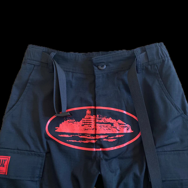 CORTEIZ GUERILLAZ CARGOS-(BLACK/RED)