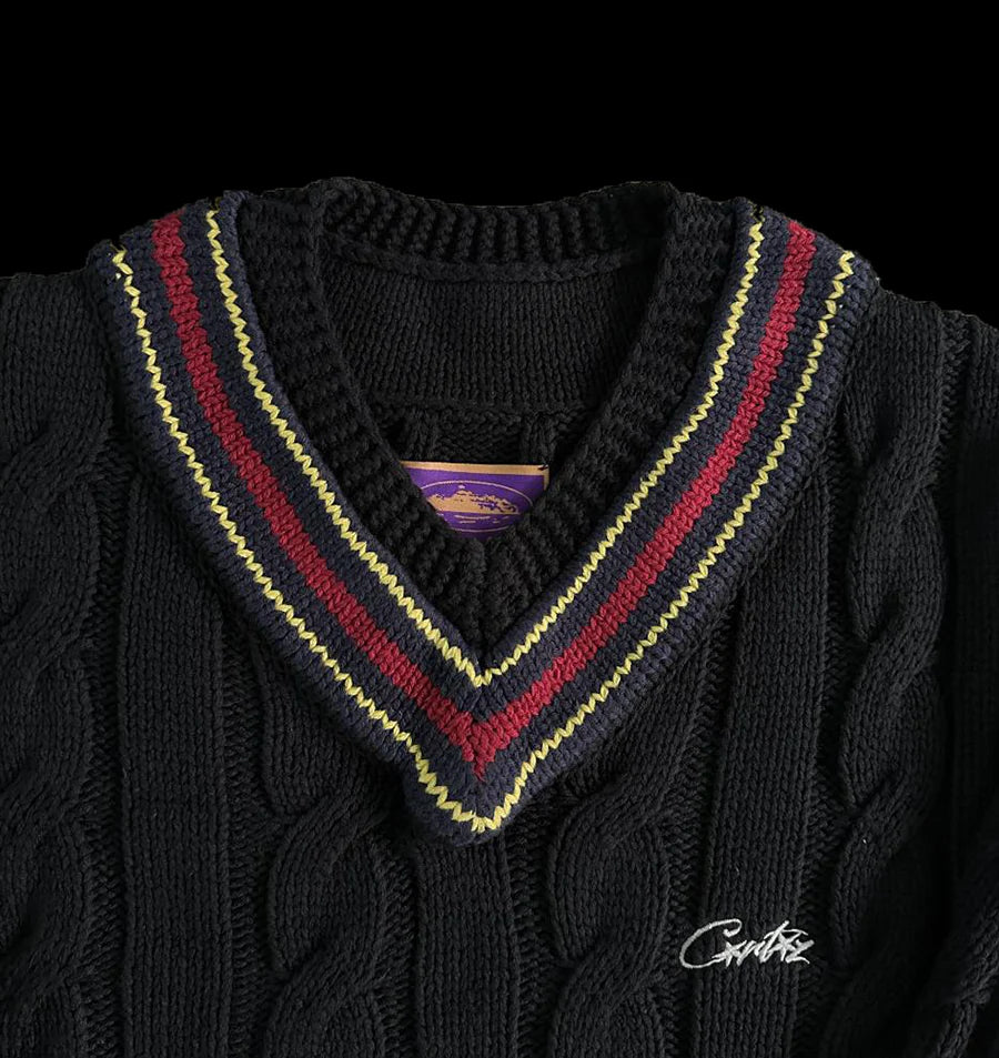 CORTEIZ WIMBELDON KNIT SWEATER - (BLACK)