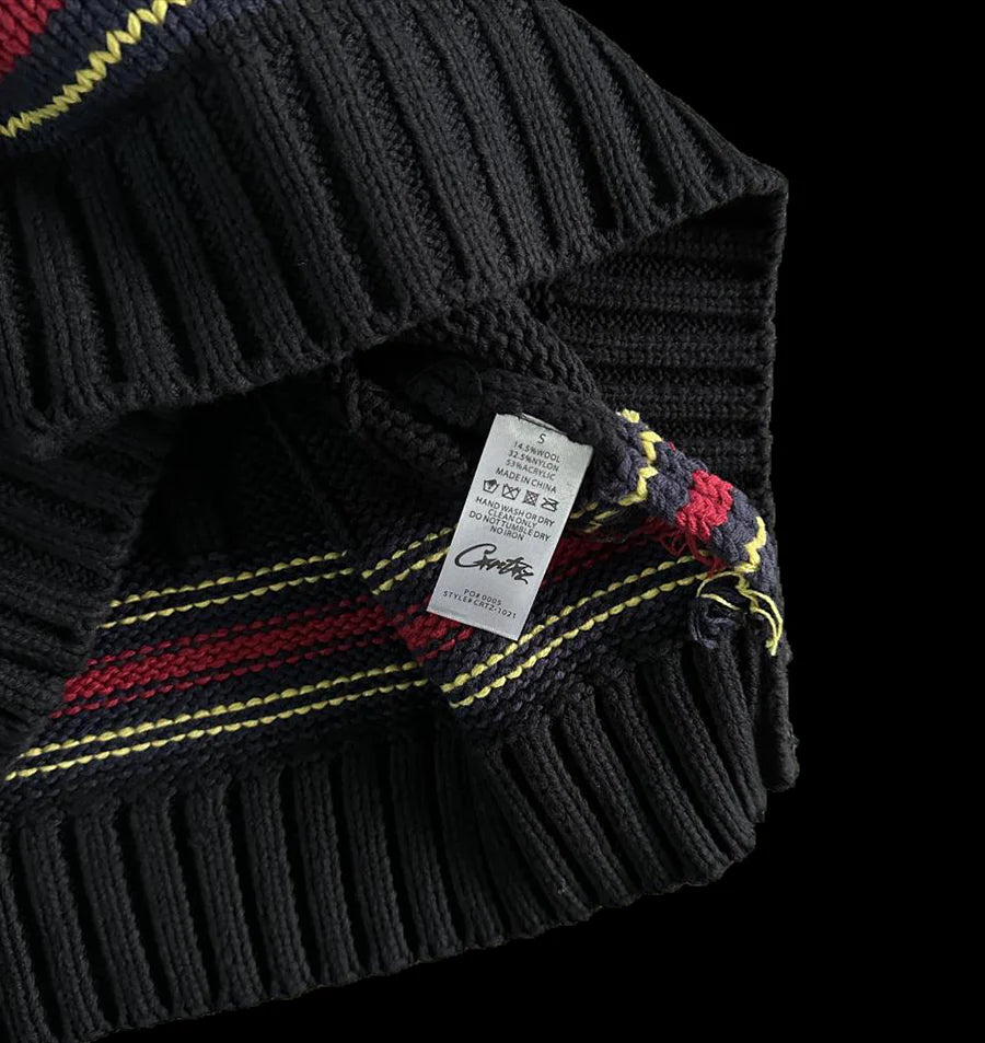 CORTEIZ WIMBELDON KNIT SWEATER - (BLACK)