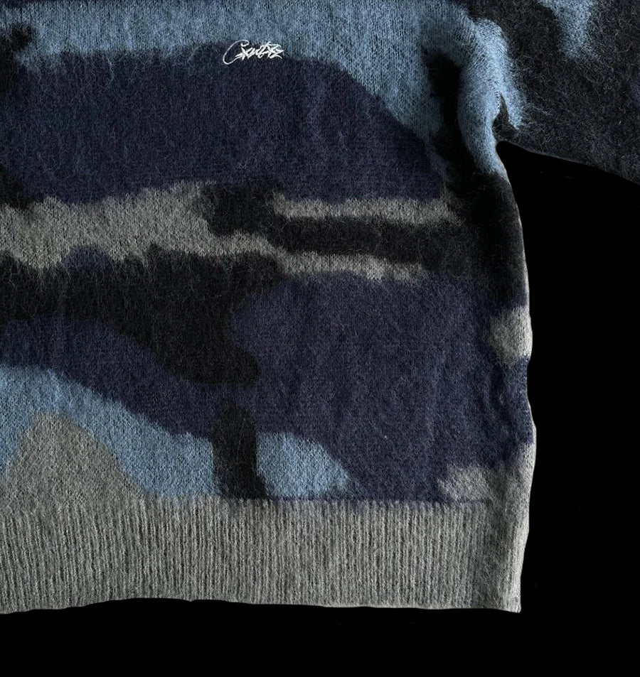 CORTEIZ MOHAIR KNIT SWEATER - (OCEAN CAMO)