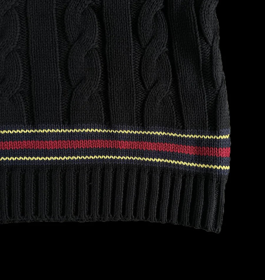 CORTEIZ WIMBELDON KNIT SWEATER - (BLACK)