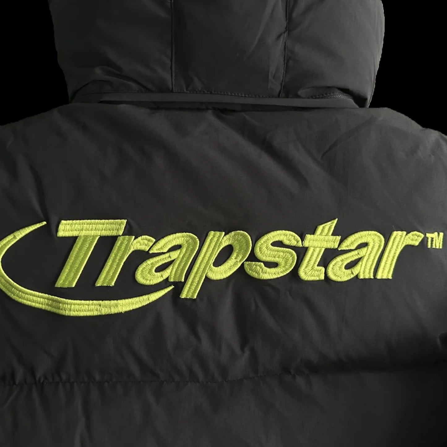 TRAPSTAR HYPERDRIVE DETACHABLE HOODED PUFFER JACKET - (BLACK / LIME GREEN)